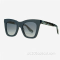 Óculos de sol feminino de design Cat Eye Acetate